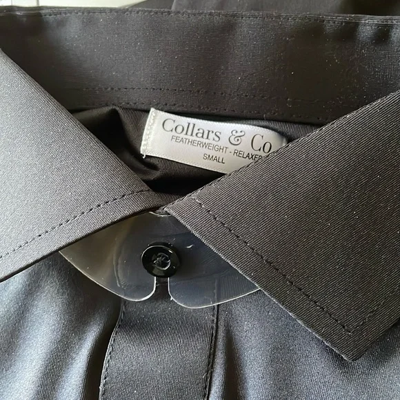 Collars & Co. Featherweight Relaxed Flex Polo Black Size Small NEW Without Tag - Picture 7 of 7